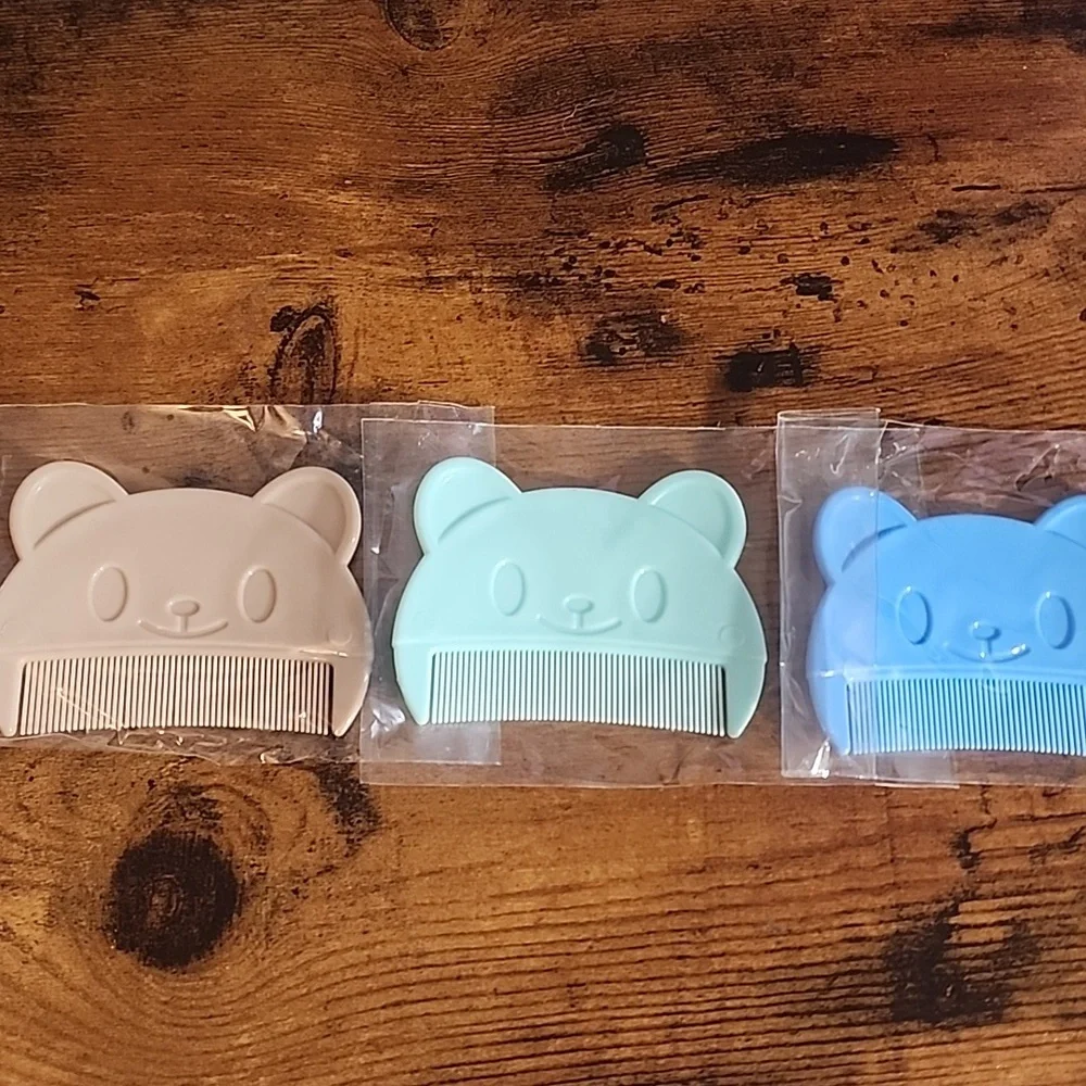 Cute 3pcs Bear-Shaped Soft Baby Scalp Combs/brush Massage Brush For Newborn To